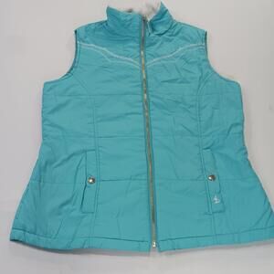 Adiktd RN#100306 Women's Turquoise Full Zip Sleeveless Vest Size Medium